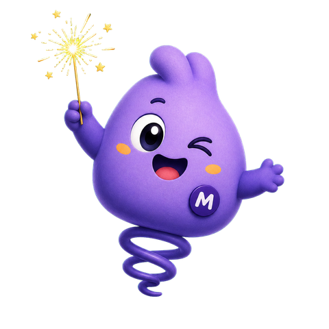 Marlow mascot winking and holding a sparkler